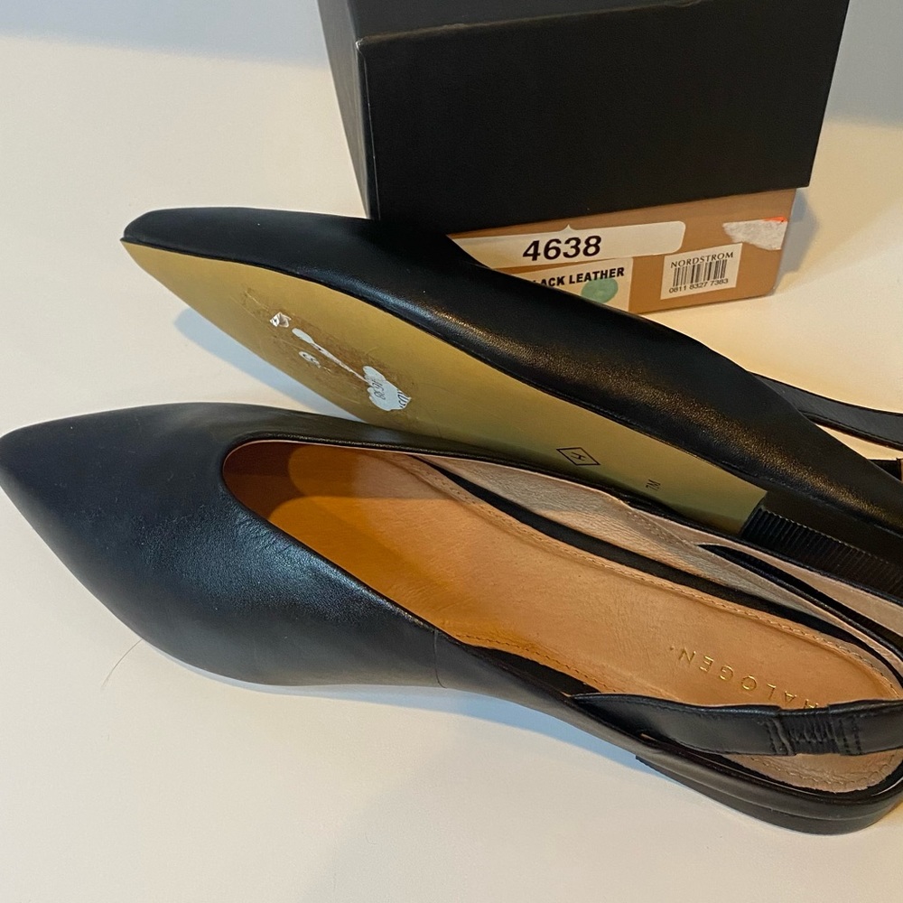NIB Halogen Sling Back Black Pointed toe flats.